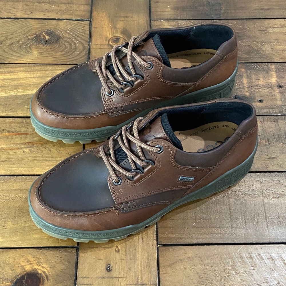 New ECCO Track Brown Leather Gore-Tex Waterproof Hiking Shoes Sz 40 Mens 6 - 6.5